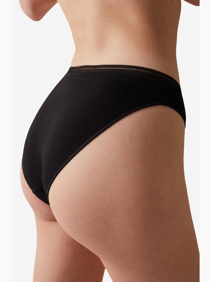 Easy algodón trim slip penti Negro - Kiabi