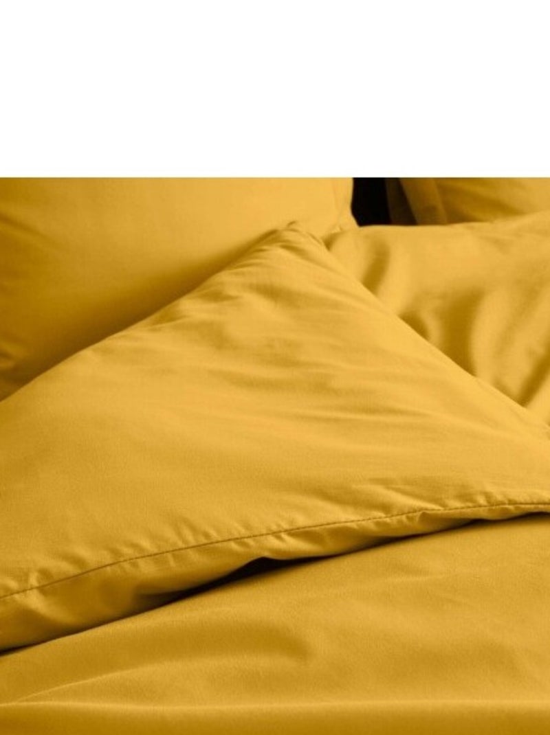 Edredón de Algodón Percal LIA PROMO LINGE Amarillo mostaza - Kiabi
