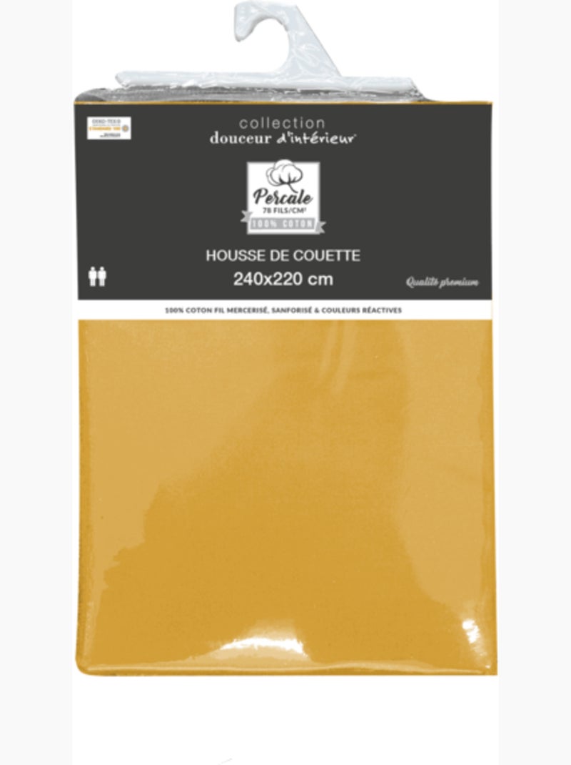 Edredón de Algodón Percal LIA PROMO LINGE Amarillo mostaza - Kiabi
