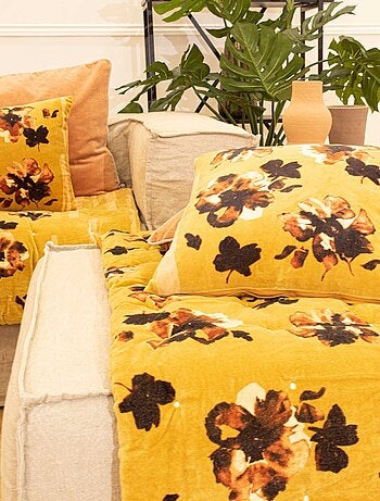Edredón de terciopelo con estampado floral