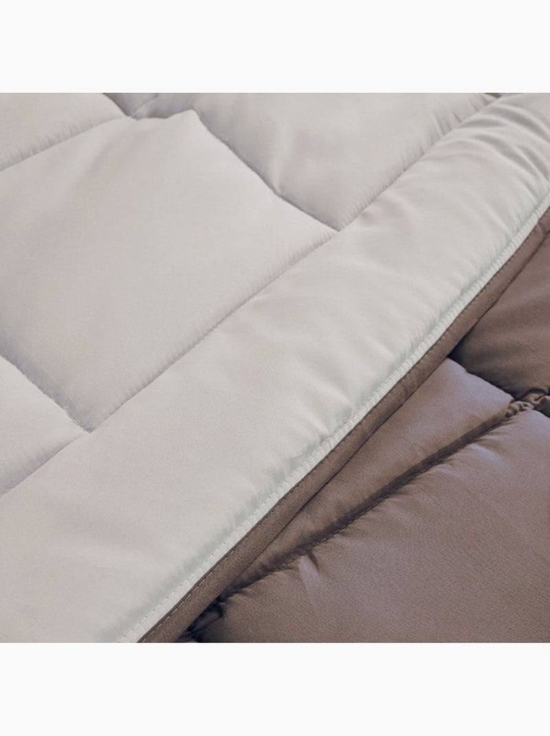 Edredón de verano de microfibra bicolor Taupe - Kiabi