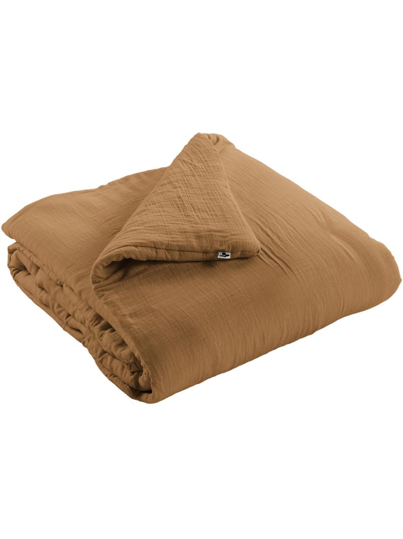 Edredón – doble gasa de algodón 125 gr/m² – ultra suave - gaïa Camel - Kiabi