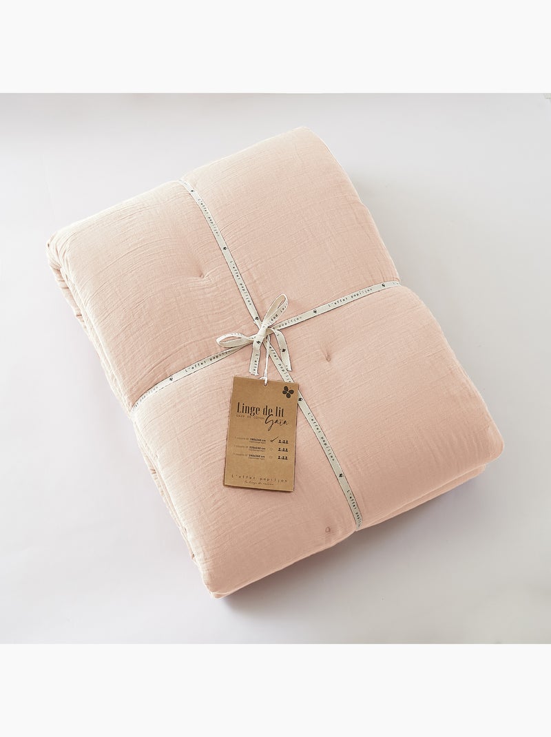 Edredón – doble gasa de algodón 125 gr/m² – ultra suave - gaïa Rosa claro - Kiabi