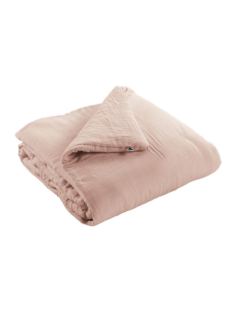 Edredón – doble gasa de algodón 125 gr/m² – ultra suave - gaïa Rosa claro - Kiabi