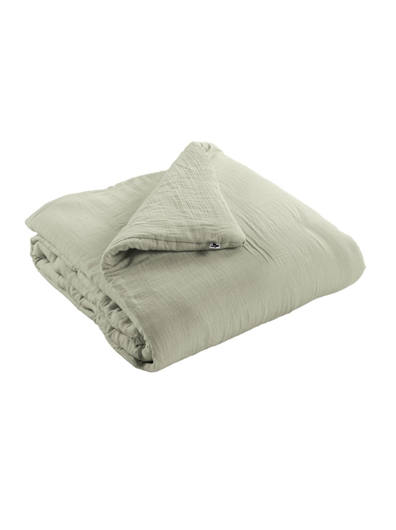 Edredón – doble gasa de algodón 125 gr/m² – ultra suave - gaïa Verde claro - Kiabi