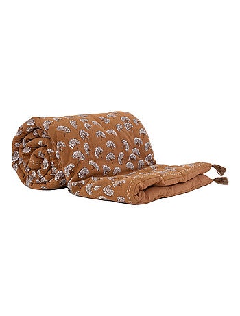 Edredón estampado 100 % algodón con pompones