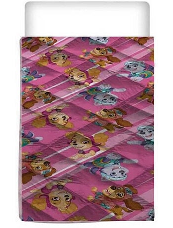 Edredón infantil estampado Patrulla Canina rosa, 1 plaza, acolchado reversible 140x200 cm
