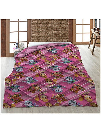 Edredón infantil estampado Patrulla Canina rosa, 1 plaza, acolchado reversible 140x200 cm