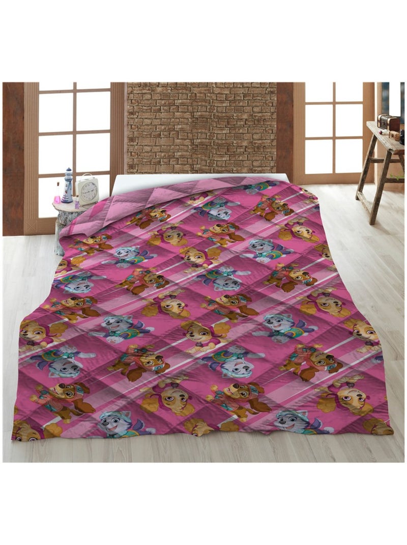 Edredón infantil estampado Patrulla Canina rosa, 1 plaza, acolchado reversible 140x200 cm Rosa - Kiabi
