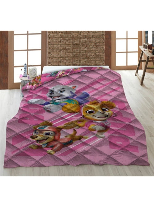 Edredón infantil estampado Patrulla Canina rosa, 1 plaza, acolchado reversible 140x200 cm - Kiabi Edredón infantil estampado Patrulla Canina rosa, 1 plaza, acolchado reversible 140x200 cm - Kiabi
