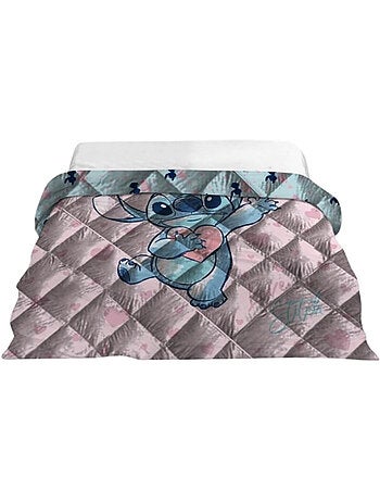 Edredón infantil Stitch, acolchado estampado reversible para cama de 2 plazas, HEART