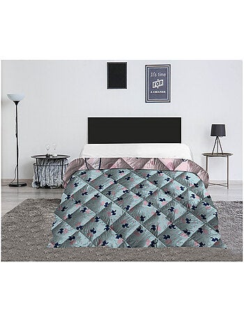 Edredón infantil Stitch, acolchado estampado reversible para cama de 2 plazas, HEART