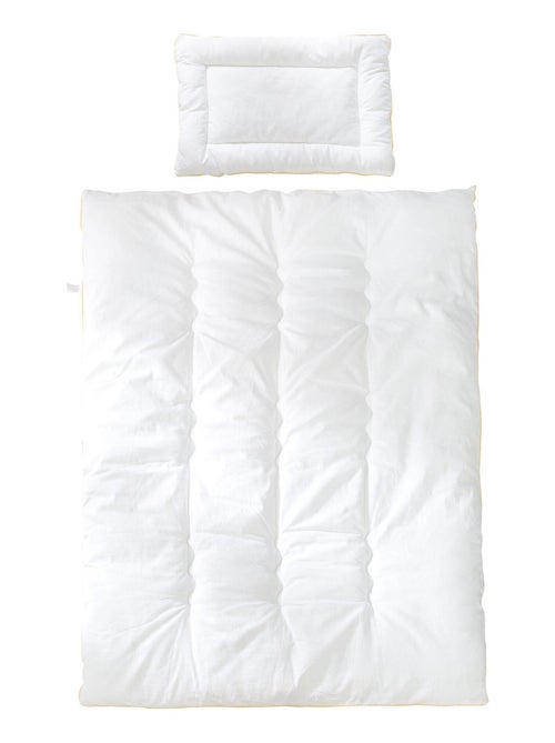 Edredón y almohada en algodón blanco para cuna y cama infantil - Juego todas las estaciones 'Roba' - Kiabi