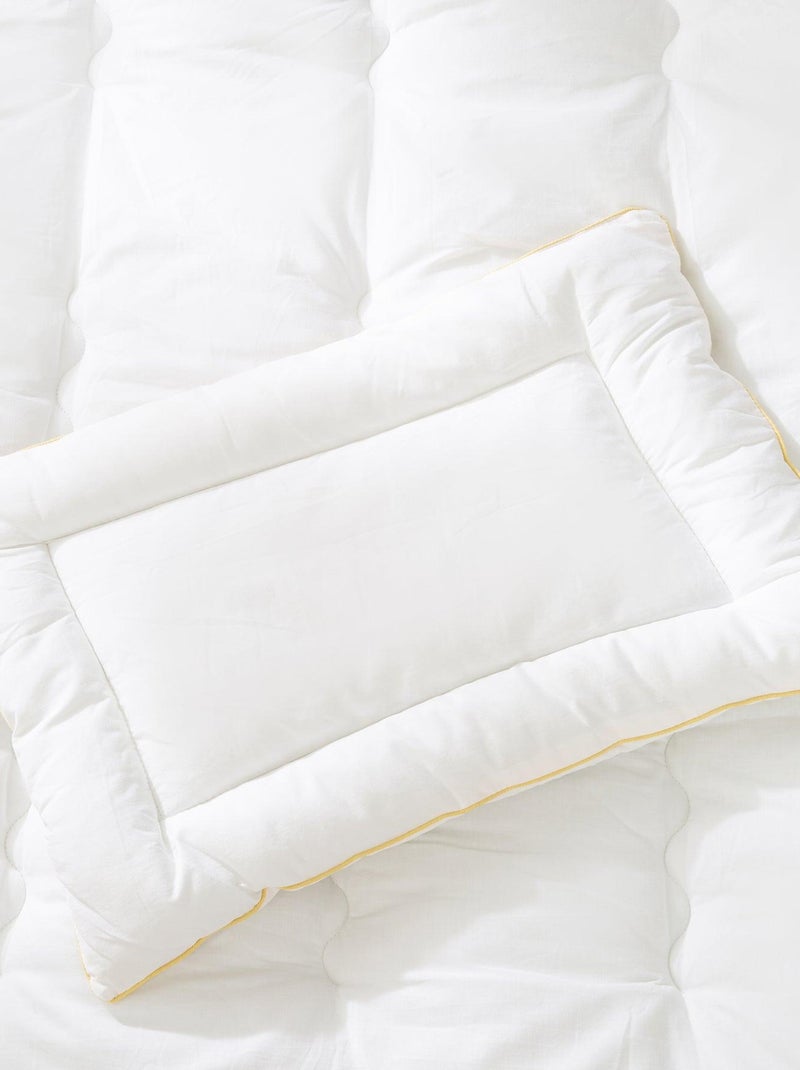 Edredón y almohada en algodón blanco para cuna y cama infantil - Juego todas las estaciones 'Roba' Blanco Amarillo - Kiabi