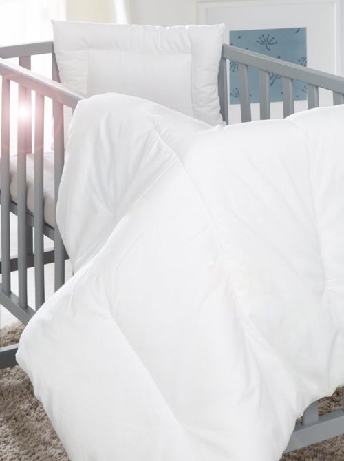 Edredón y almohada en algodón blanco para moisés y cuna - Juego todas las estaciones 'Roba' - Kiabi