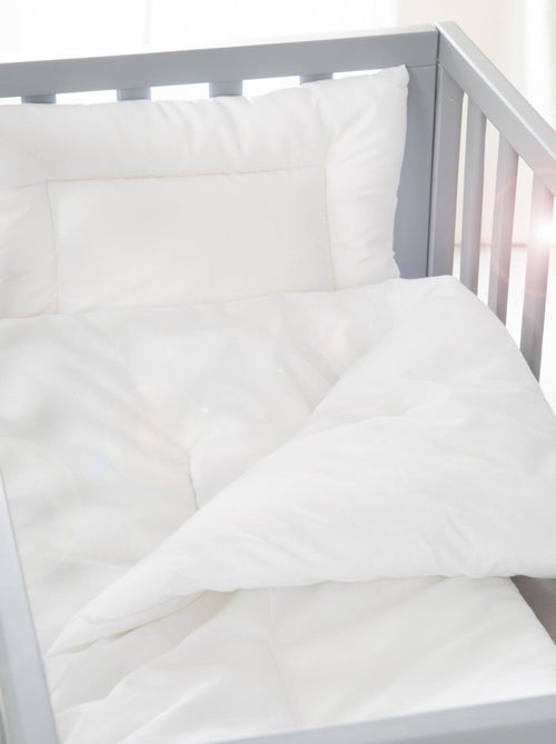Edredón y almohada en algodón blanco para moisés y cuna - Juego todas las estaciones 'Roba' - Kiabi