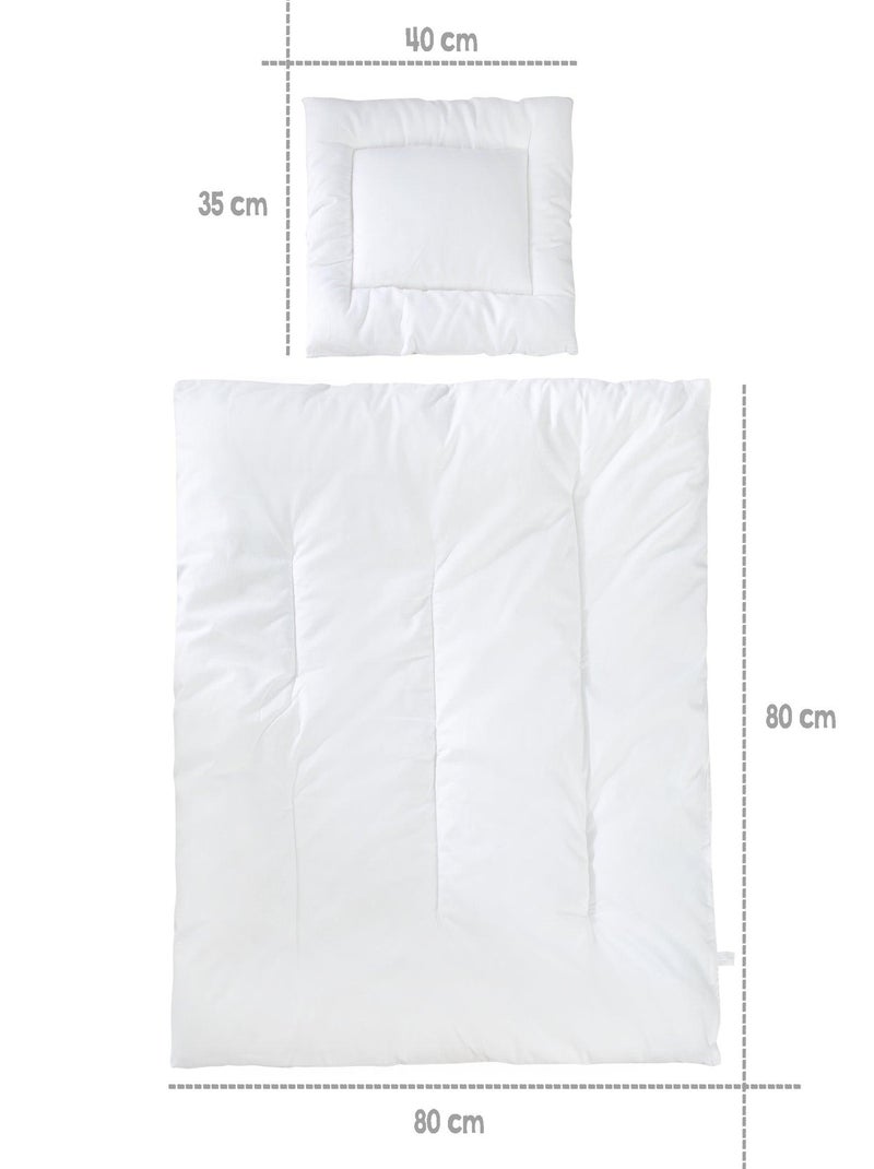 Edredón y almohada en algodón blanco para moisés y cuna - Juego todas las estaciones 'Roba' Blanco - Kiabi
