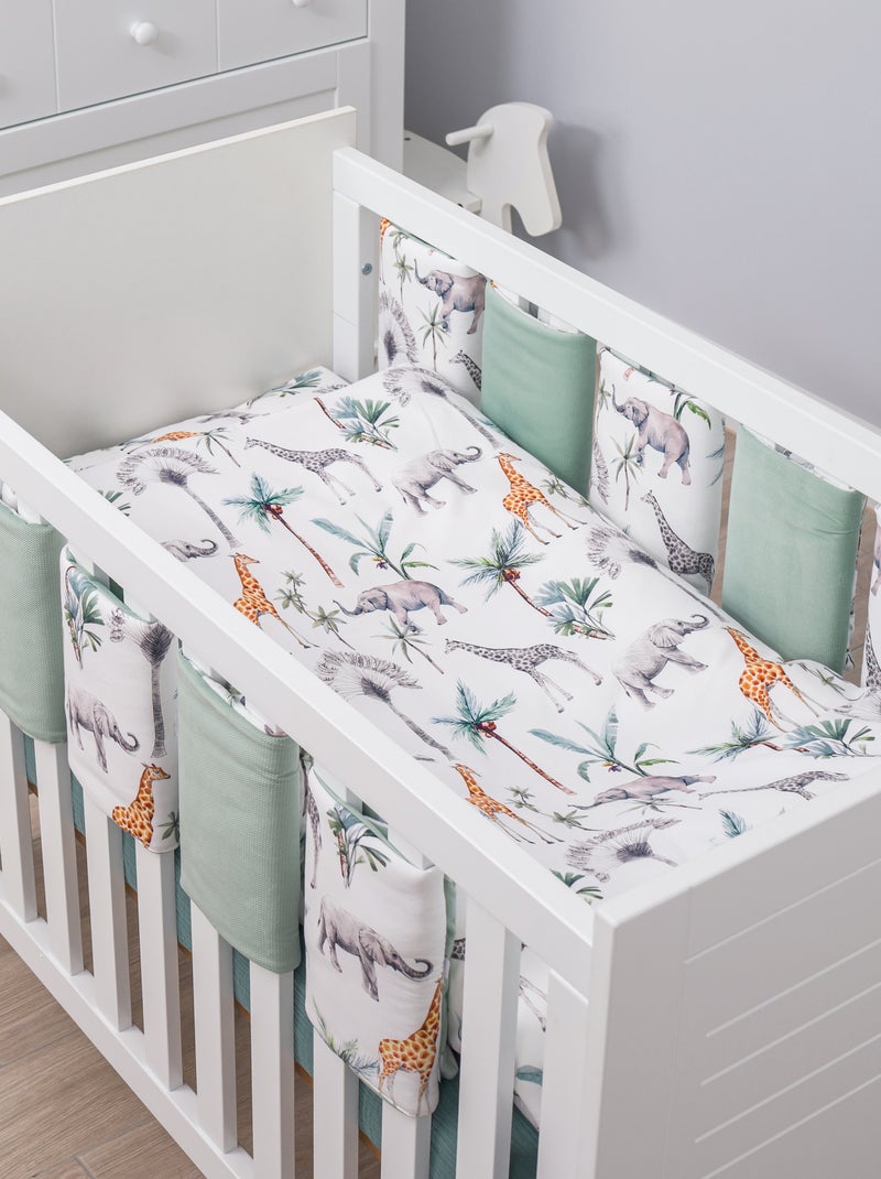 Edredón y almohada infantil reversible de gasa de algodón | SEVIRA KIDS Verde agua - Kiabi