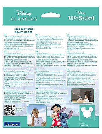 El juego de aventuras stitch con walkies talkies y linterna/brújula