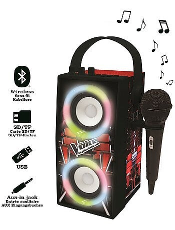 El voz trendy altavoz puertoátil bluetooth® con micrófono y sorprendentes efectos luminosos