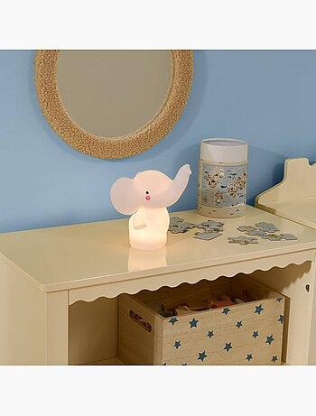 Elefante niño luz de noche softy blanco 14.5x13x10.5 cm