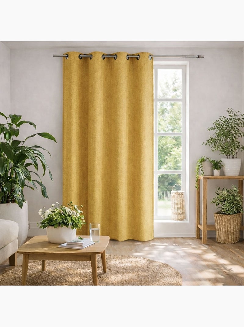 Elegante cortina moteada lista para instalar Amarillo oscuro - Kiabi