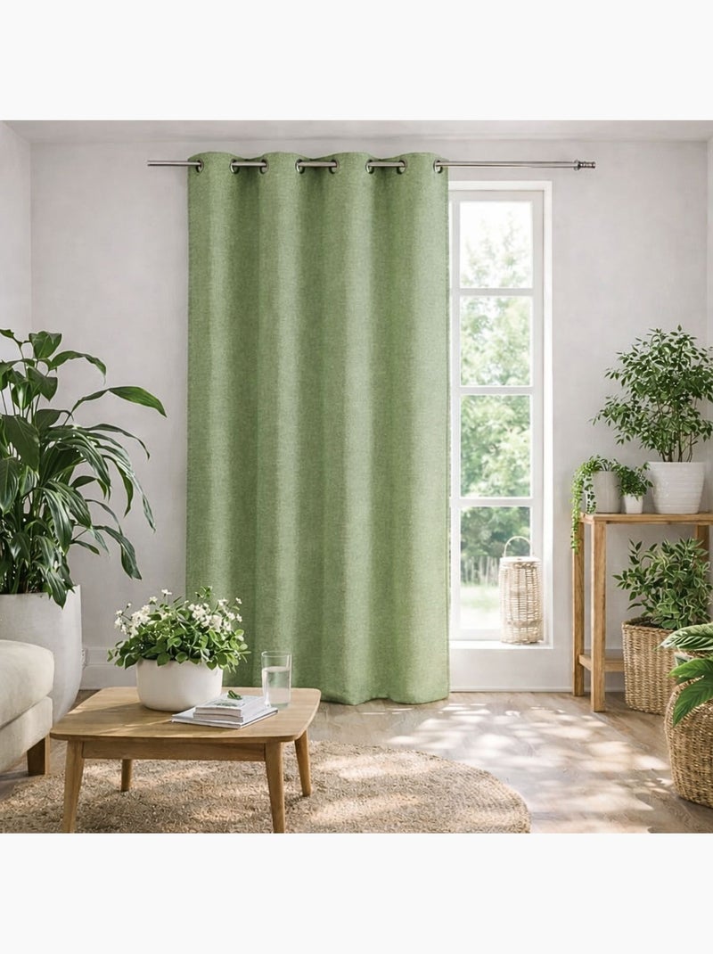 Elegante cortina moteada lista para instalar Verde tilo - Kiabi
