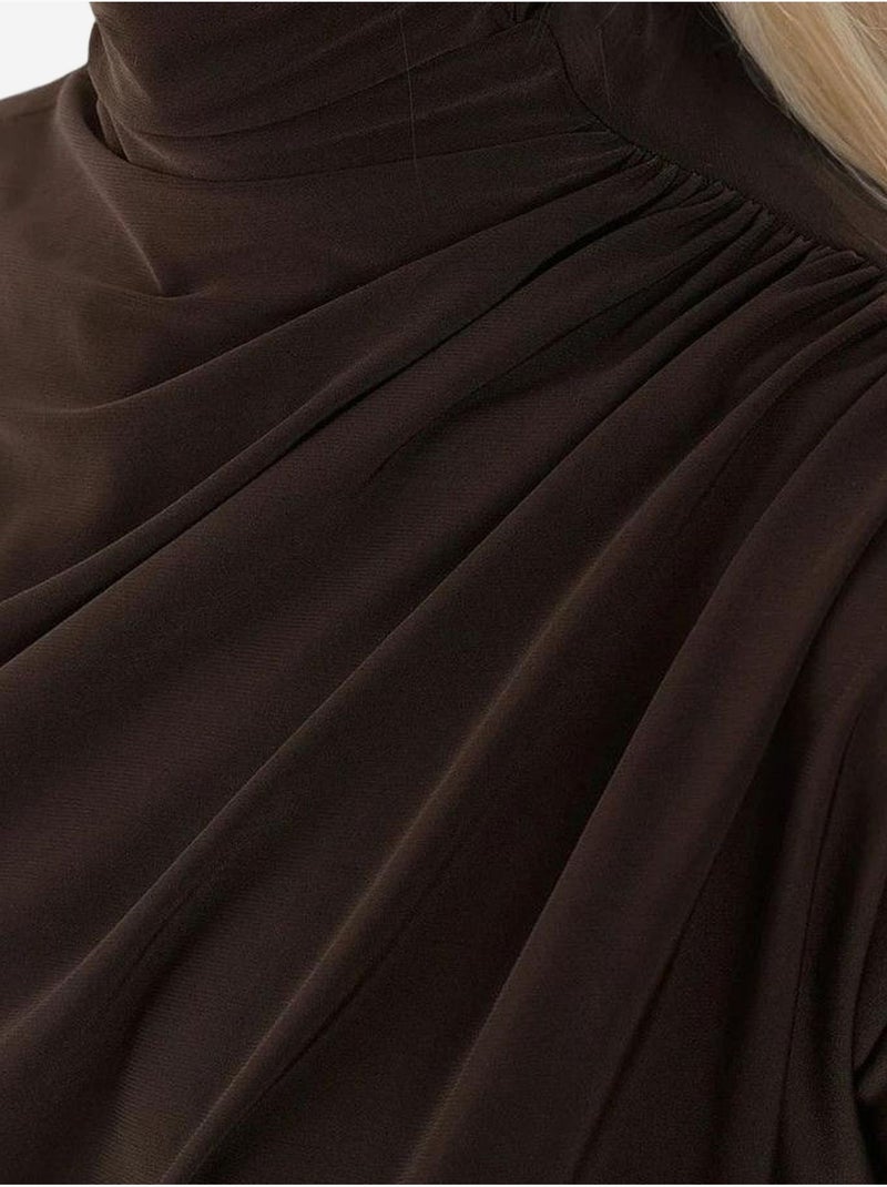 Elegante top de punto de manga larga sin cierres Marrón chocolate - Kiabi