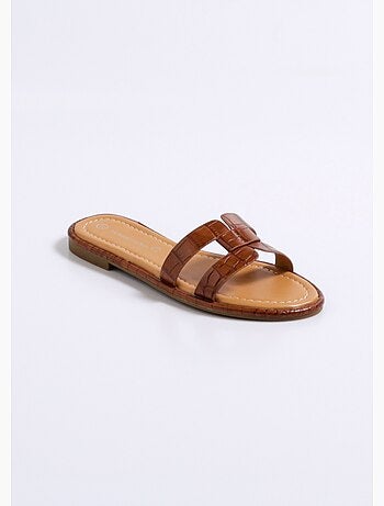 Elegantes mules planos estilo cocodrilo - AFIBEL