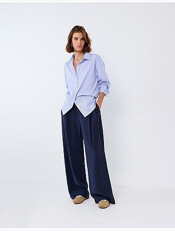 Elegantes pantalones plisados, mo fashion