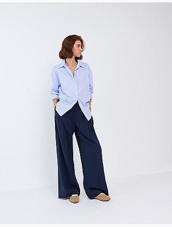 Elegantes pantalones plisados, mo fashion