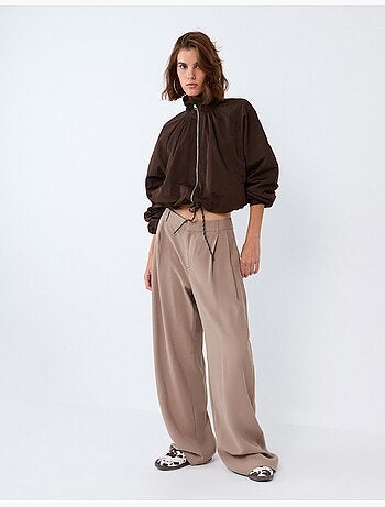 Elegantes pantalones plisados, mo fashion