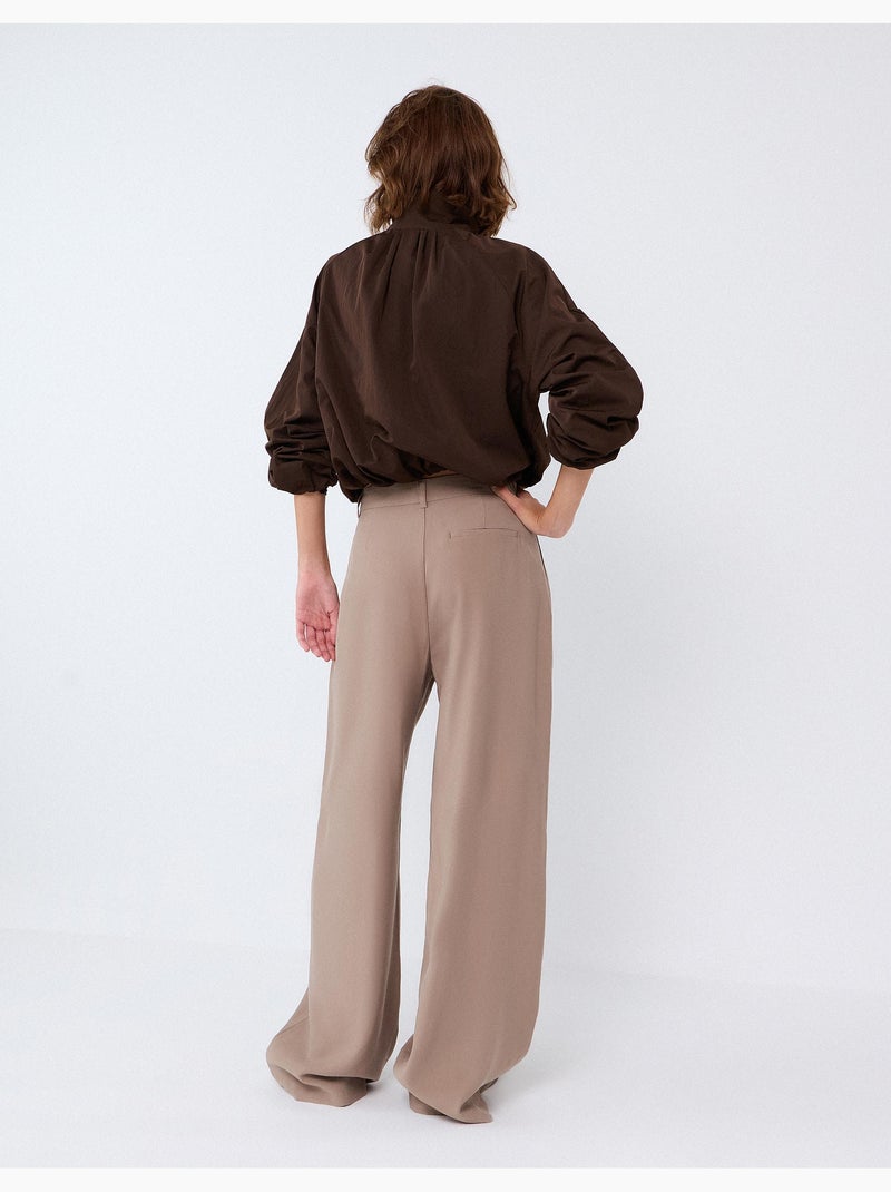 Elegantes pantalones plisados, mo fashion Beige - Kiabi