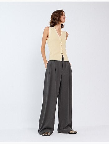 Elegantes pantalones plisados, mo fashion