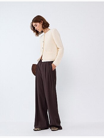 Elegantes pantalones plisados, mo fashion