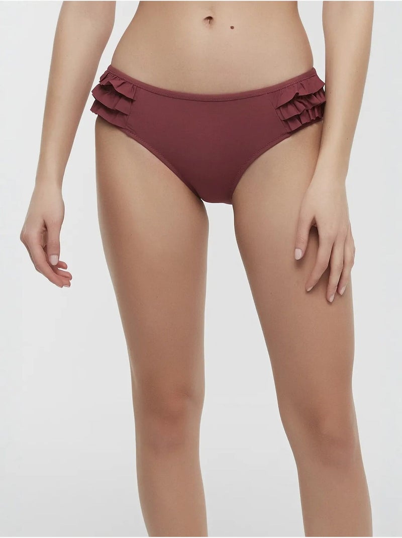 Eleni frill braga de bikini hipster penti Rojo burdeos - Kiabi