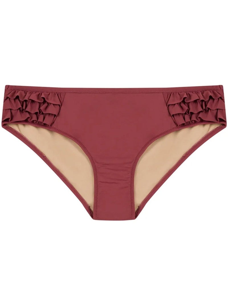 Eleni frill braga de bikini hipster penti Rojo burdeos - Kiabi