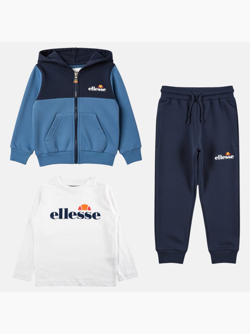 Ellesse - Conjunto de 3 piezas: camiseta, chaqueta con capucha y pantalón de jogging niño Azul - Kiabi