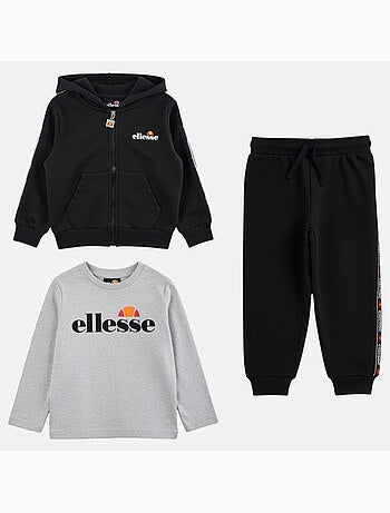 Ellesse - Conjunto de 3 piezas: camiseta, chaqueta con capucha y pantalón de jogging niño