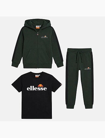 Ellesse - Conjunto de 3 piezas: camiseta, chaqueta con capucha y pantalón de jogging niño