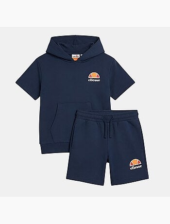 Ellesse - Conjunto de camiseta con capucha y pantalón corto niño