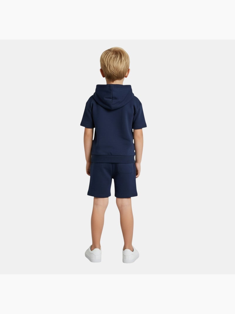 Ellesse - Conjunto de camiseta con capucha y pantalón corto niño Azul marino - Kiabi