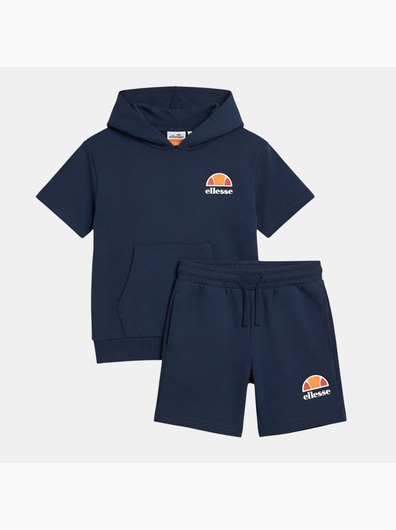 Ellesse - Conjunto de camiseta con capucha y pantalón corto niño Azul marino - Kiabi