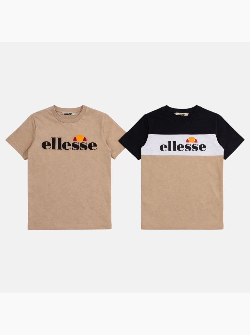 Ellesse - Conjunto infantil 3 piezas compuesto por dos camisetas y un pantalón de chándal Beige - Kiabi