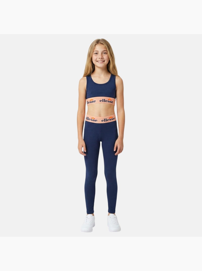 Ellesse - Conjunto niña compuesto por camiseta corta sujetador deportivo y leggings Azul marino - Kiabi