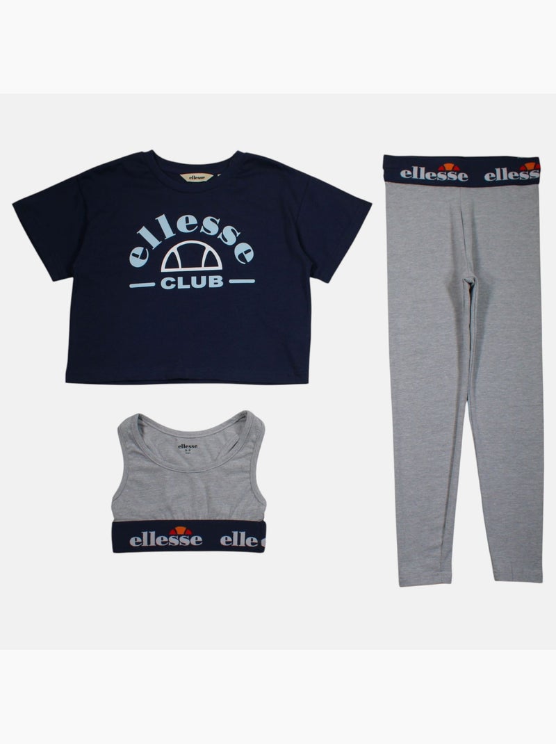 Ellesse - Conjunto niña compuesto por camiseta corta sujetador deportivo y leggings Gris - Kiabi