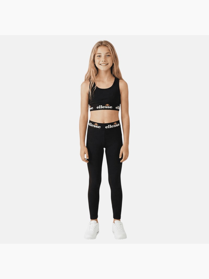 Ellesse - Conjunto niña compuesto por camiseta corta sujetador deportivo y leggings Negro - Kiabi