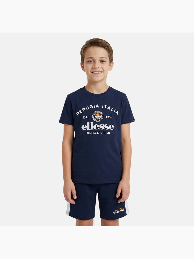 Ellesse - Conjunto niño práctico y moderno compuesto por dos camisetas y un pantalón corto Azul marino - Kiabi