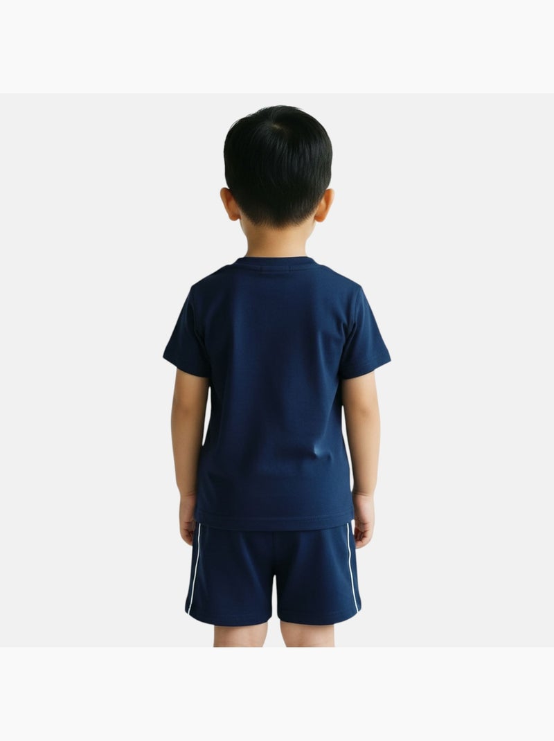 Ellesse - Conjunto niño práctico y moderno compuesto por dos camisetas y un pantalón corto Azul marino - Kiabi