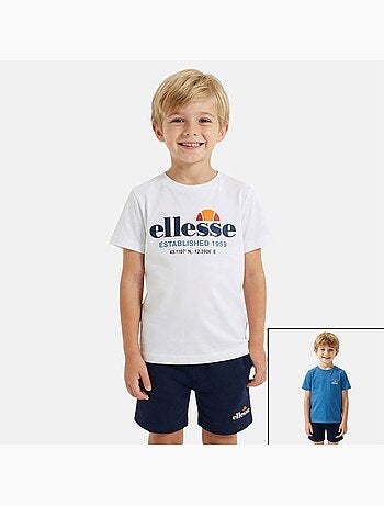 Ellesse - Conjunto niño práctico y moderno compuesto por dos camisetas y un pantalón corto